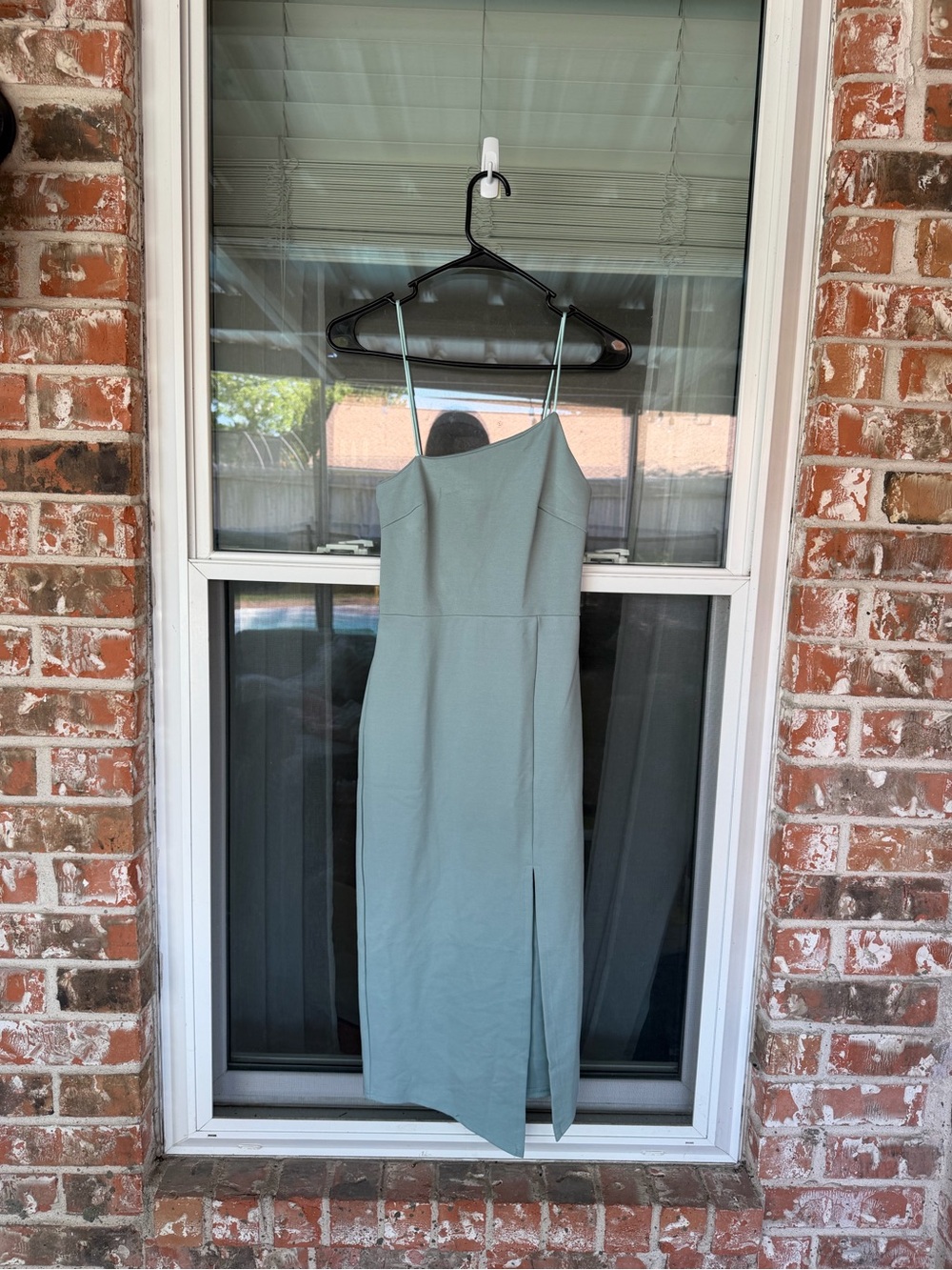 Beginning Boutique Sage Green One-Shoulder Midi Dress